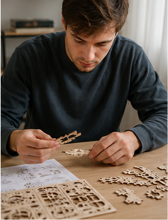 Puzzle 3D en bois montgolfière - vue 3
