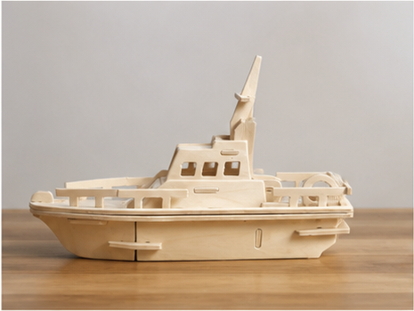 Puzzle 3D en bois bateau - vue 2