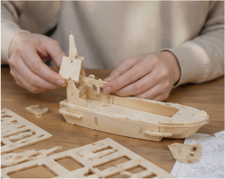 Puzzle 3D en bois bateau - vue 3