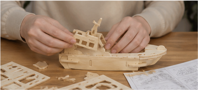 Puzzle 3D en bois bateau - vue 4