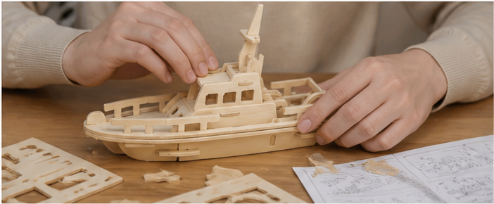 Puzzle 3D en bois bateau - vue 5