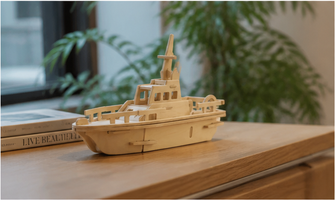 Puzzle 3D en bois bateau - vue 6