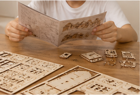 Puzzle 3D en bois pont pour train - vue 3