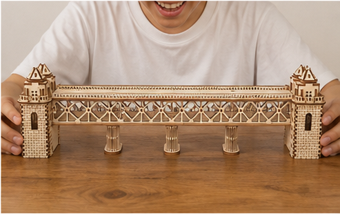 Puzzle 3D en bois pont pour train - vue 5