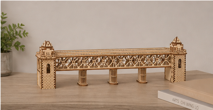 Puzzle 3D en bois pont pour train - vue 7