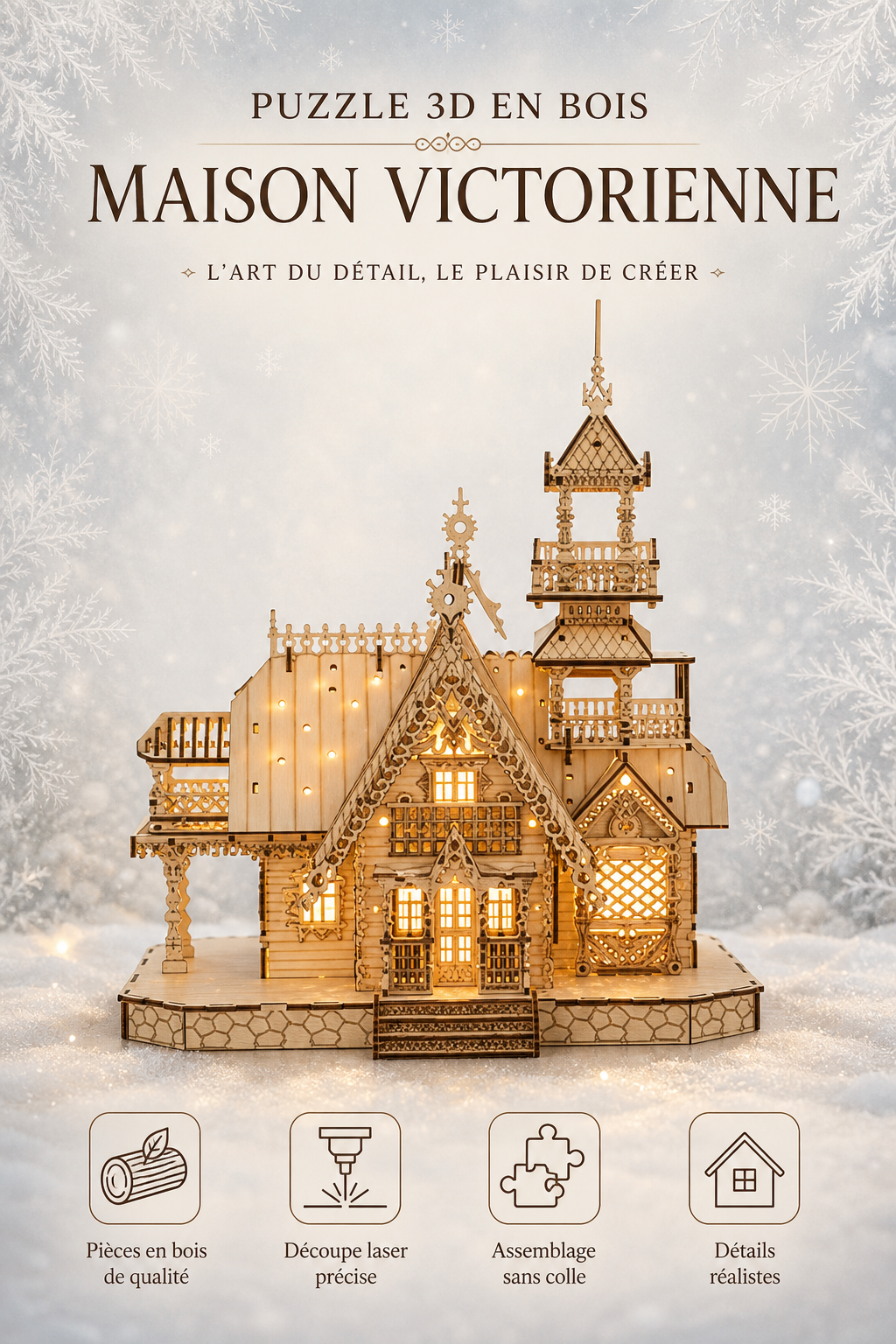 Puzzle 3D en bois – Maison Victorienne