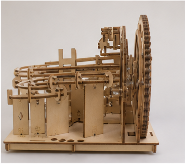 Circuit à billes en bois mécanique - vue 2