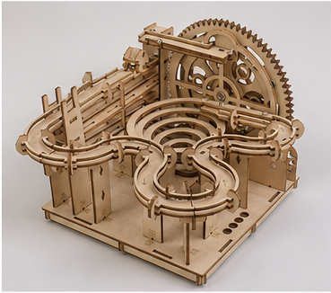 Circuit à billes en bois mécanique - vue 6