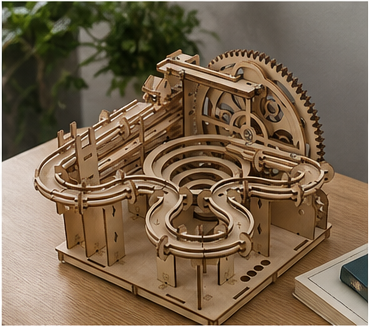 Circuit à billes en bois mécanique - vue 8