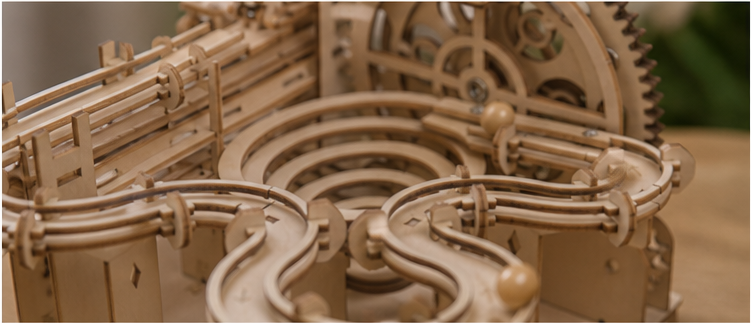 Circuit à billes en bois mécanique - vue 9