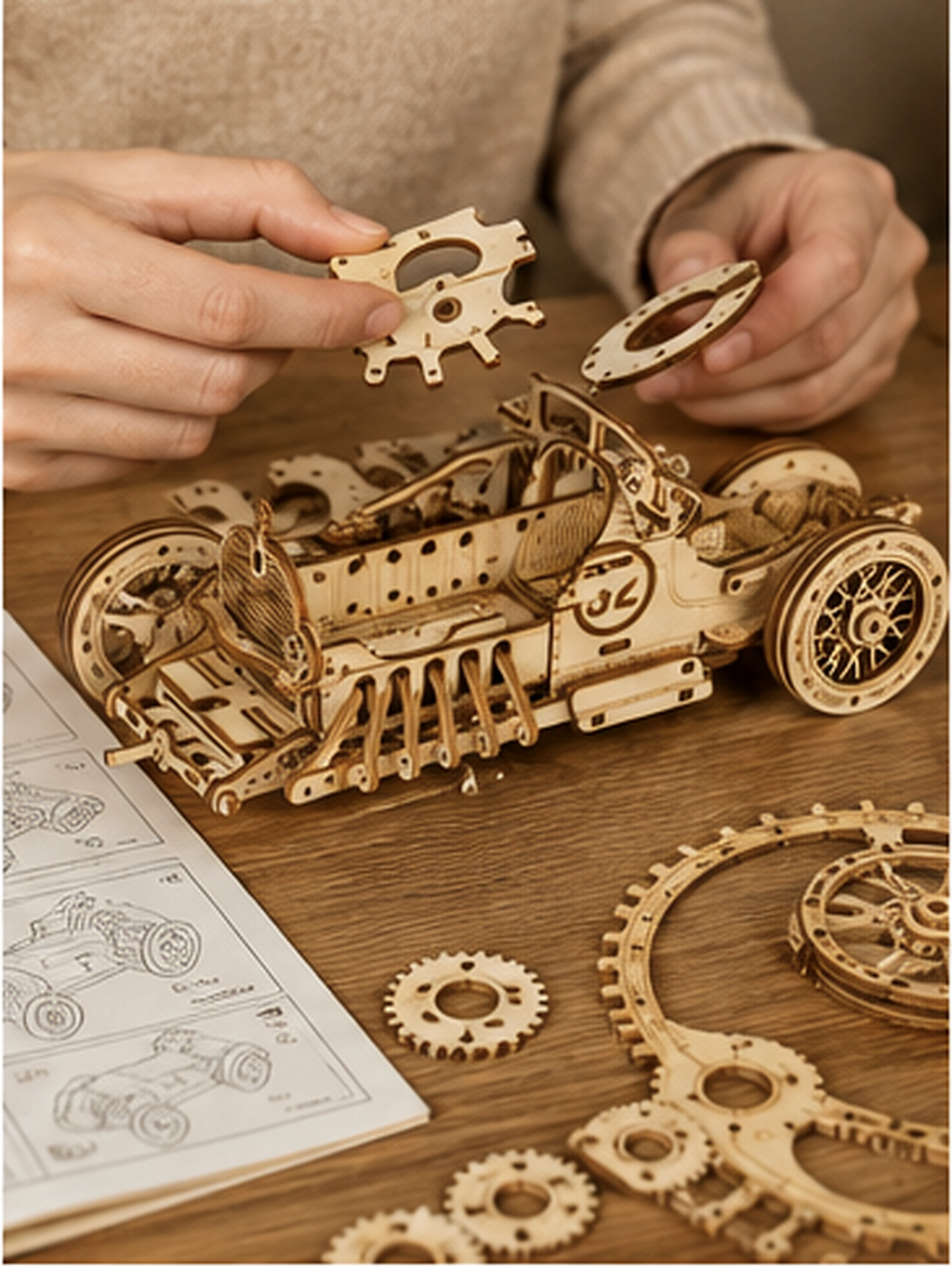 Puzzle 3D en bois – Voiture de Grand Prix