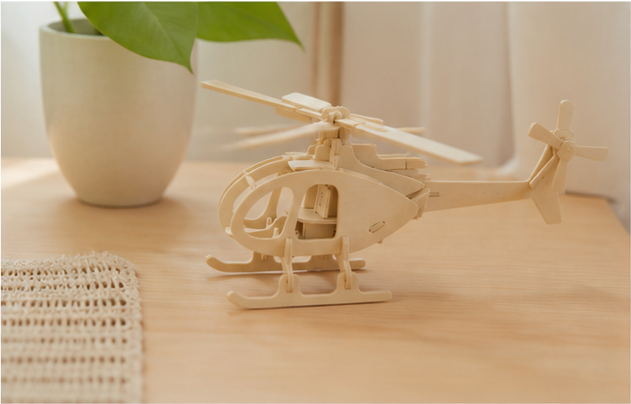 Puzzle 3D en bois hélicoptère - vue 6