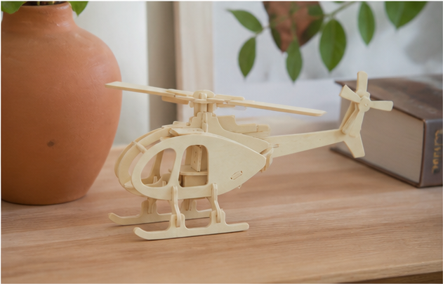 Puzzle 3D en bois hélicoptère - vue 7