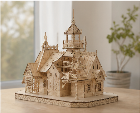 Puzzle 3D en bois maison victorienne - vue 2