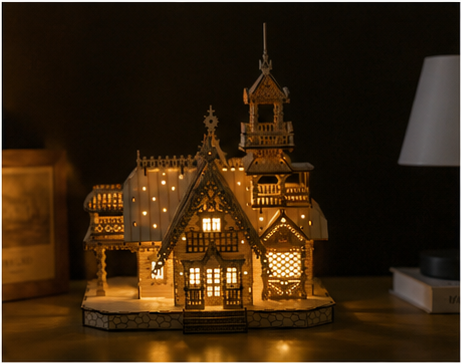 Puzzle 3D en bois maison victorienne - vue 3