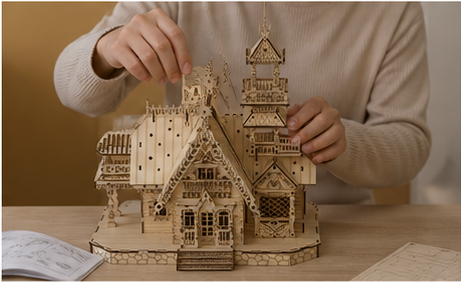 Puzzle 3D en bois maison victorienne - vue 6