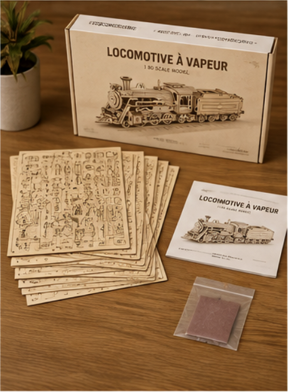 Puzzle 3D en bois – Locomotive à vapeur II