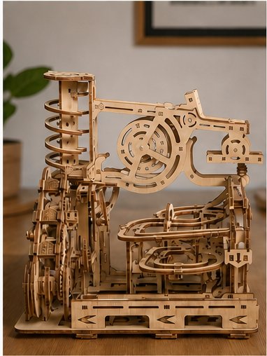 Circuit à billes en bois mécanique et électrique - vue 1