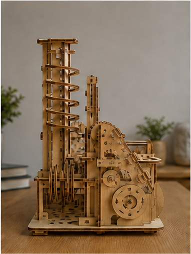 Circuit à billes en bois mécanique et électrique - vue 2