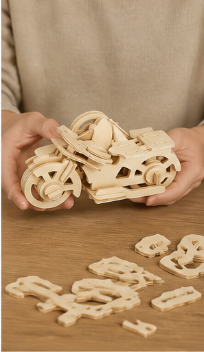 Puzzle 3D en bois moto - vue 5