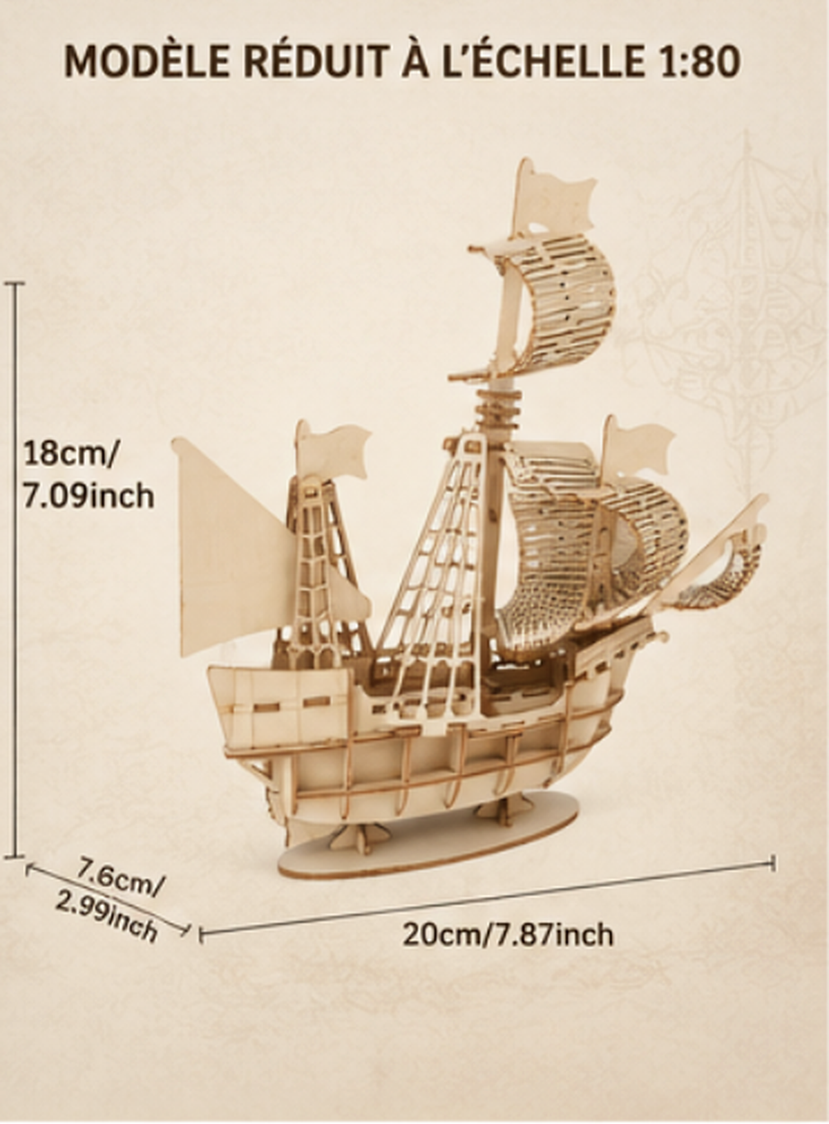 Puzzle 3D en bois – Navire à voiles