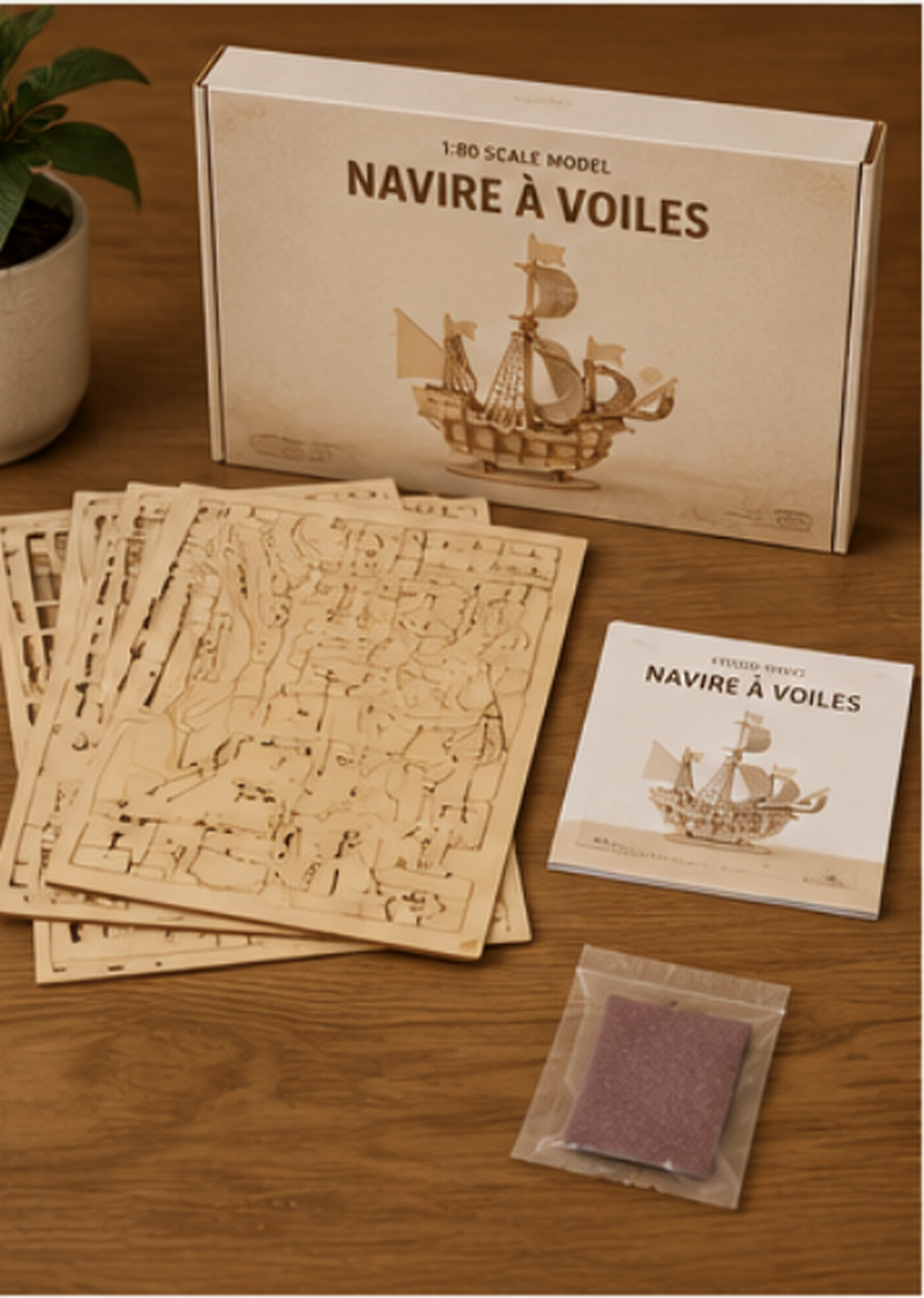 Puzzle 3D en bois – Navire à voiles