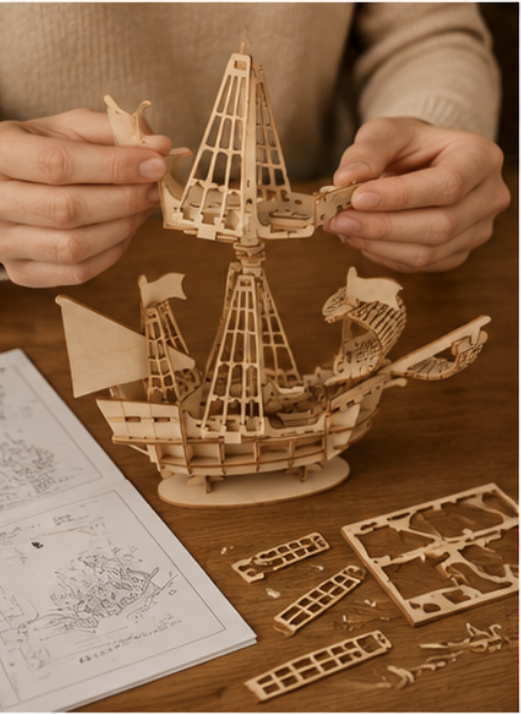 Puzzle 3D en bois – Navire à voiles
