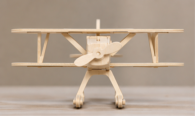 Puzzle 3D en bois avion - vue 1