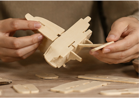 Puzzle 3D en bois avion - vue 3