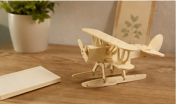 Puzzle 3D en bois avion - vue 6