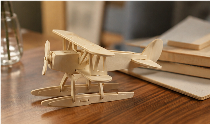 Puzzle 3D en bois avion - vue 7
