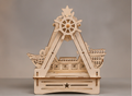 Puzzle 3D en bois bateau à bascule - vue 1