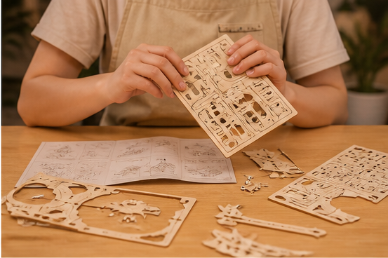 Puzzle 3D en bois bateau à bascule - vue 3