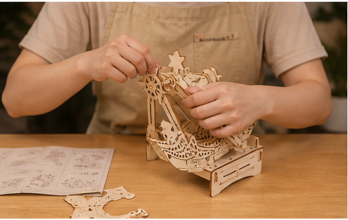 Puzzle 3D en bois bateau à bascule - vue 4