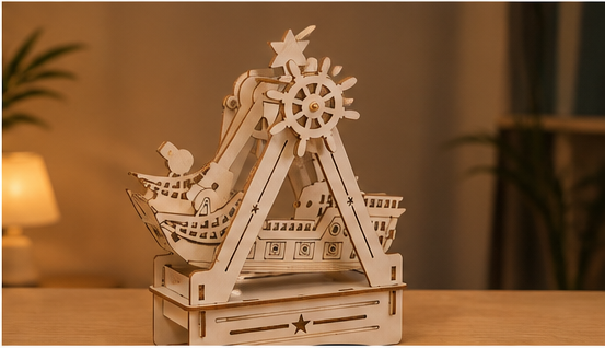 Puzzle 3D en bois bateau à bascule - vue 6