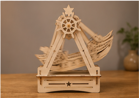 Puzzle 3D en bois bateau à bascule - vue 8