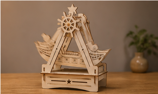 Puzzle 3D en bois bateau à bascule - vue 9