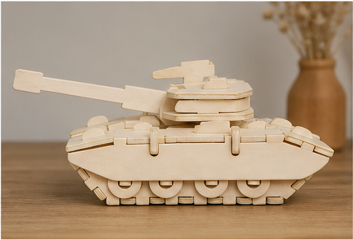 Puzzle 3D en bois tank militaire - vue 2