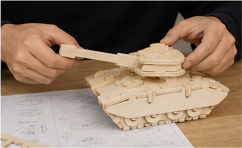Puzzle 3D en bois tank militaire - vue 5