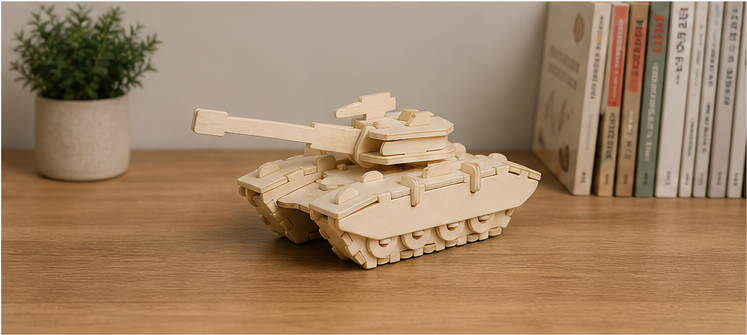 Puzzle 3D en bois tank militaire - vue 8