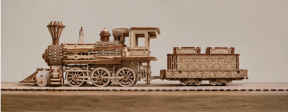Puzzle 3D en bois locomotive à vapeur - vue 2