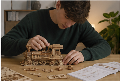 Puzzle 3D en bois locomotive à vapeur - vue 4