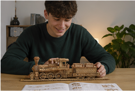 Puzzle 3D en bois locomotive à vapeur - vue 5